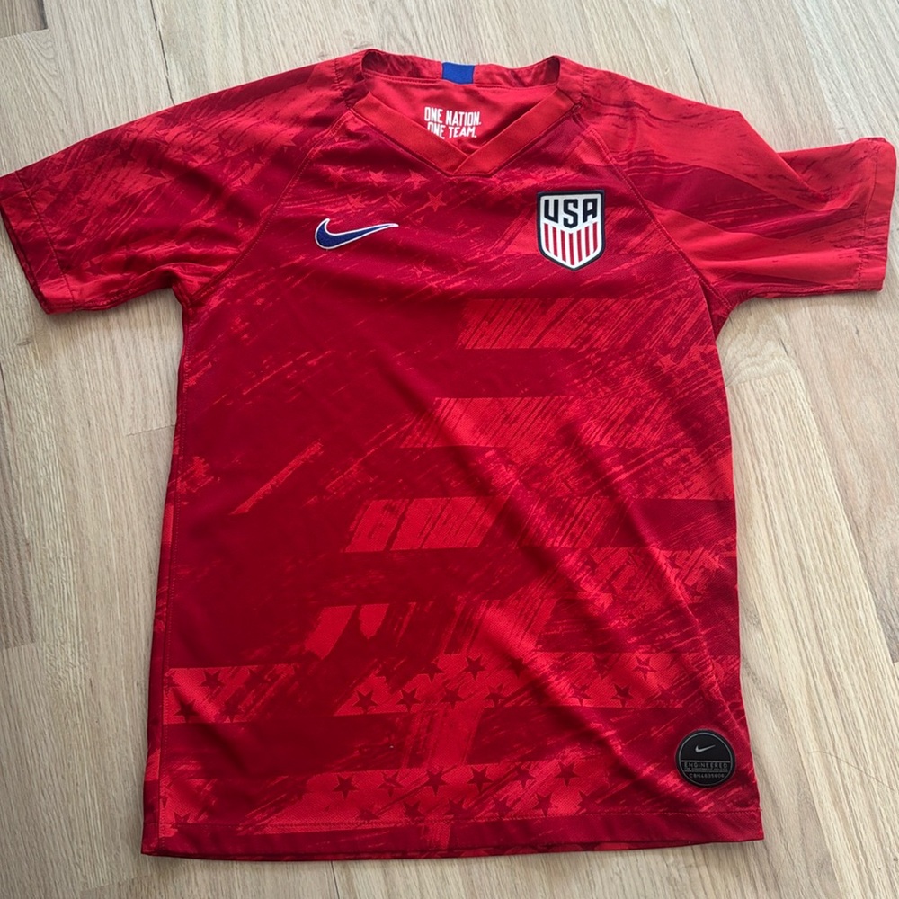 NIKE USA 2019 Away Speed Red ShortSleeves Stadium Jersey AJ4354-688, Child Large